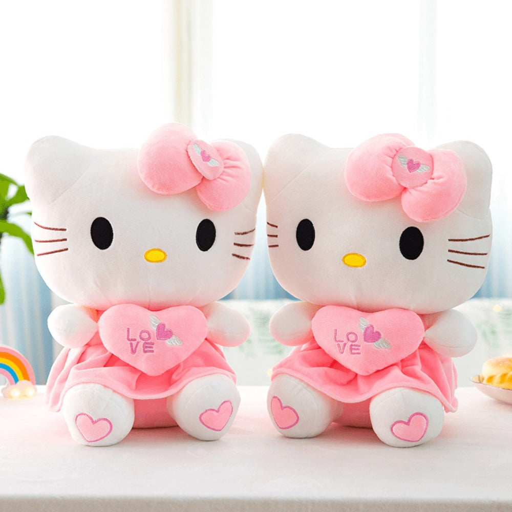 Hello Kitty Stuffed Animal Plush Doll Officially Licensed Sanrio, Pink White KT Cat Cuddly Plush with Hugging Heart — image 5