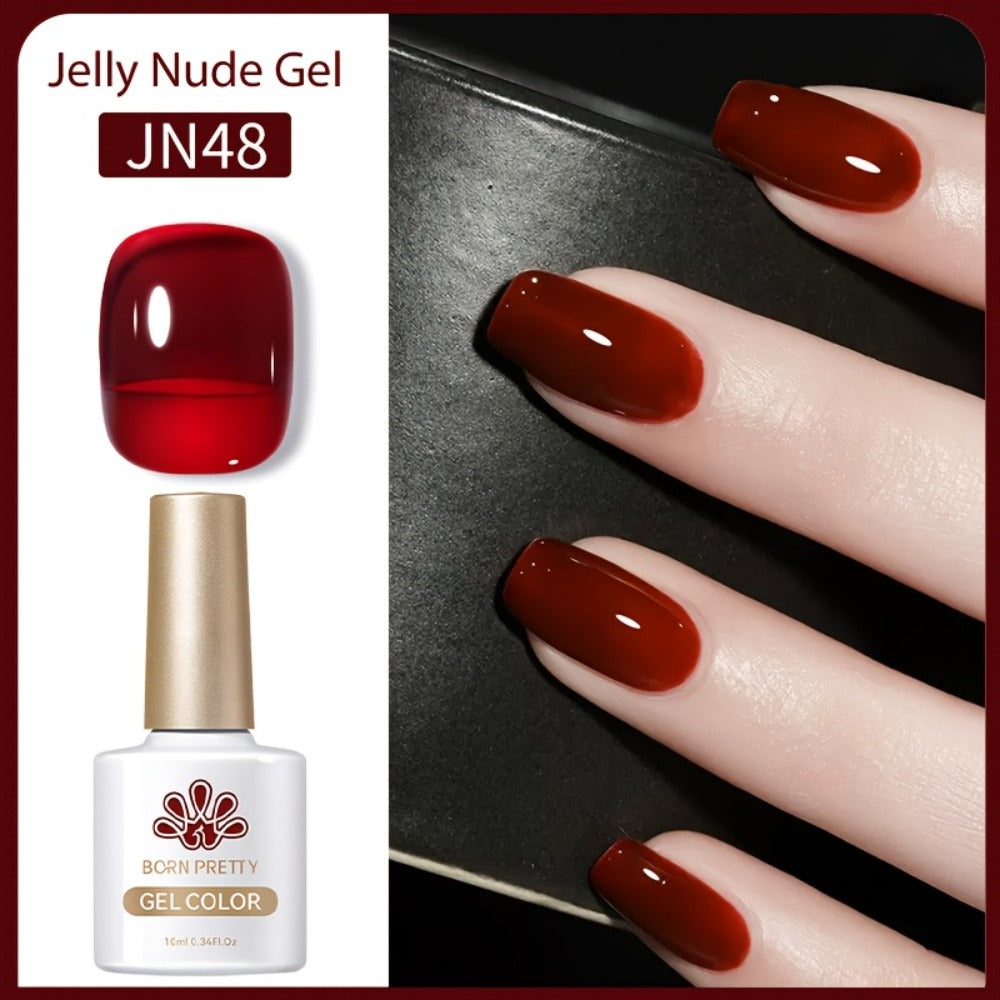 Gel Nail Polish in 10ml Translucent Jelly with 6 Milky, Snow-Glitter and Nude Shade Options — image 6