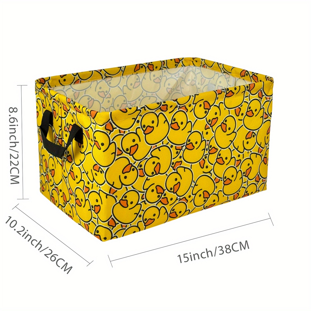 Soft Open-Top Printed Storage Bin with Side Handles and Cat, Dog, Pumpkin, Duck or Dachshund Designs — image 12