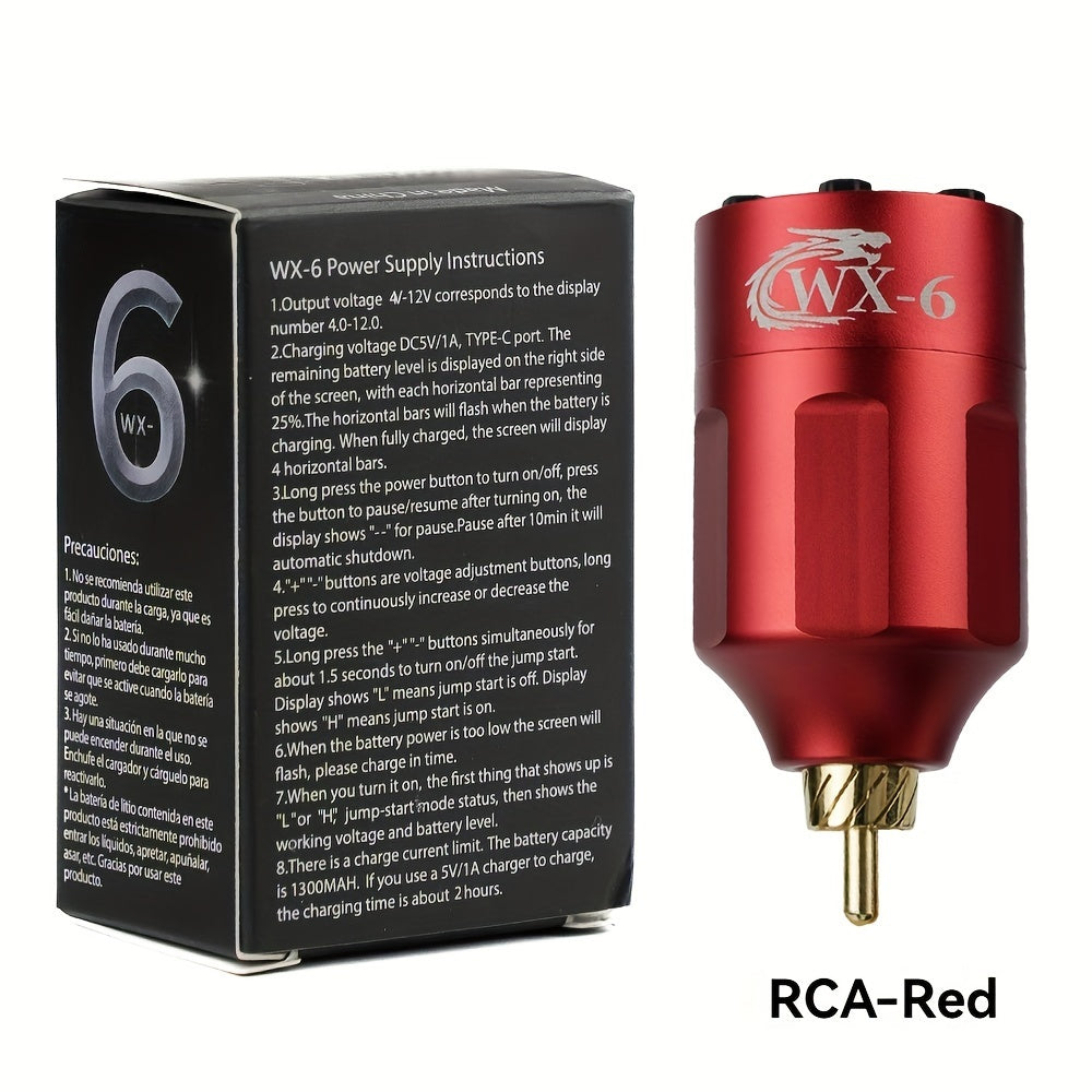 WX-6 Rechargeable Tattoo Power Supply with LED Display and Four RCA or DC Color Configurations — image 28