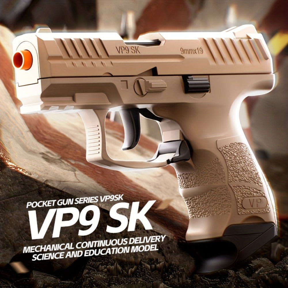 VP9 Bullet Toy Gun Pistol with Shell Ejecting System, Upgraded Semi-Auto Foam Blaster for Boys, Outdoor Shooting Game — image