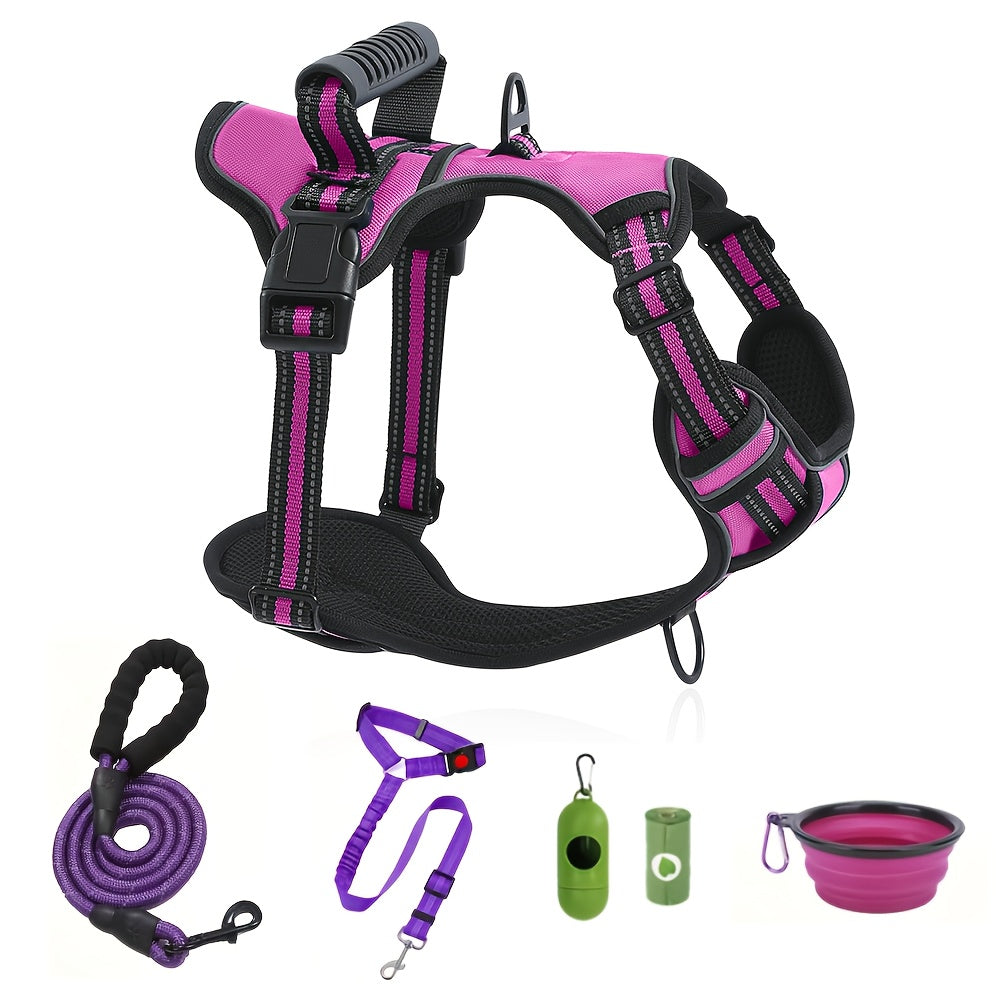Walking Dog Harness and 5-Foot Leash Set in Five Colors and XS–XL with Front Clip, Top Clip and Handle — image 13