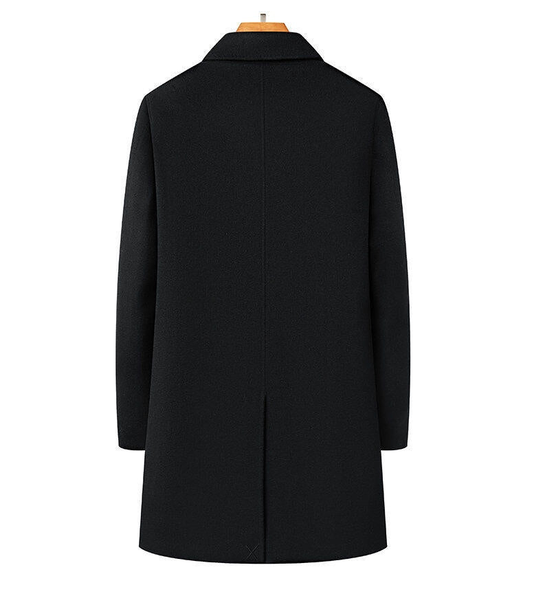 Arrival Long Double-Faced Wool Coat With Detachable Goose Down Lining And Double-Breasted Design