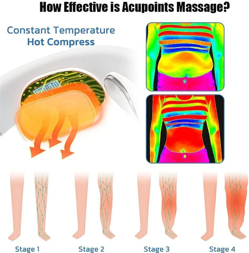 EMS Neck Acupoints Lymphvity Massager Device Intelligent Neck Massager With Heat Blue Hot Design