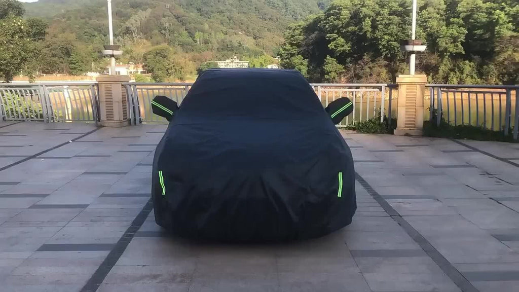 210T 6-Layer Full Car Cover for SUV & Sedan – All Weather Waterproof, UV, Snow & Dust Proof with Reflective Strips – XL & XXL