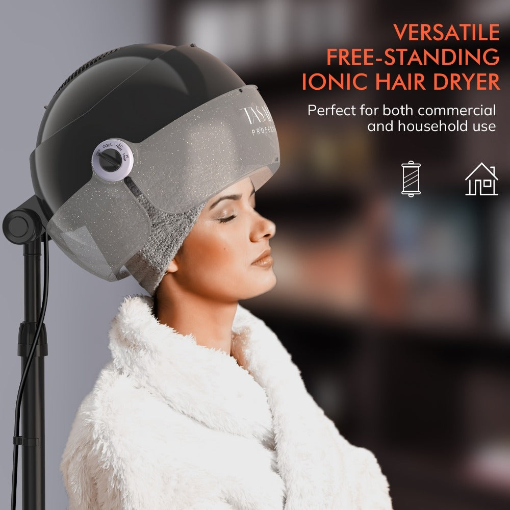 Hooded Hair Dryer 1875W Ionic Standing Bonnet Dryer on Wheels, 3 Heat Settings, Height Adjustable 30-55" — image 8