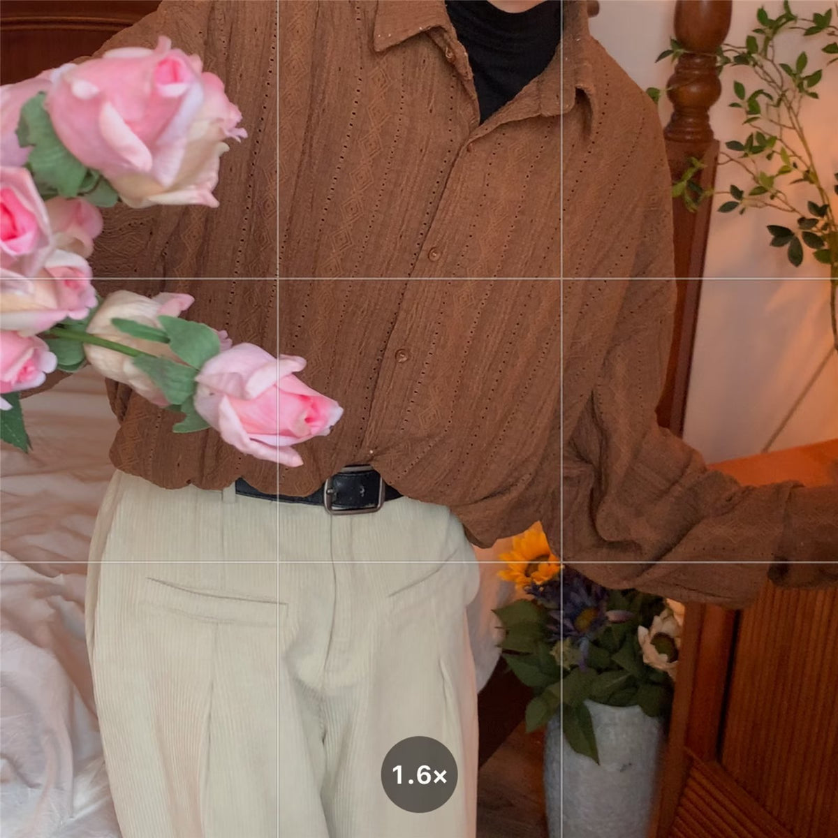Mens HollowedOut Jacquard Shirt