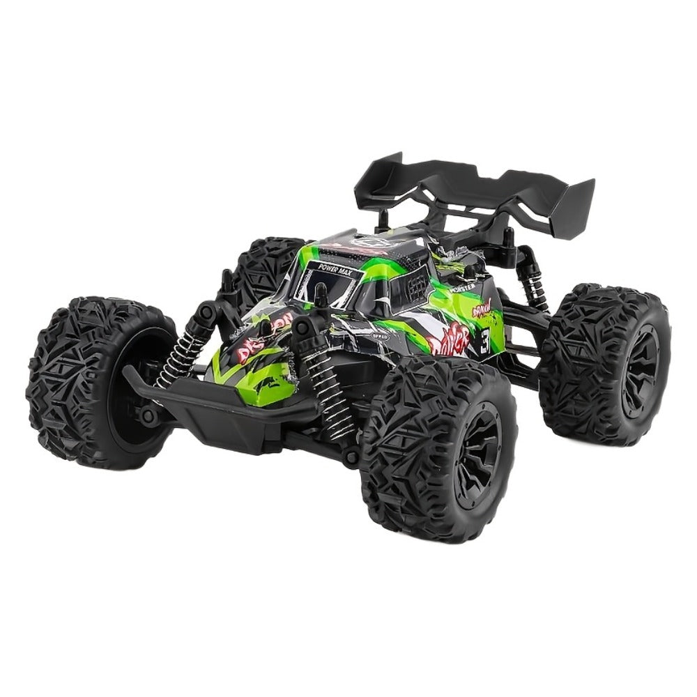 RC Monster Truck 4WD Green Off-Road Style Vehicle with LED Details, 2.4G Remote Controller and Treaded Tires — image 10