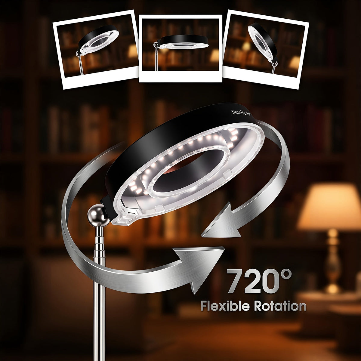 Four-Piece Tabletop Ring LED Plant Lamp Set with USB 3/6/9H Timer, Adjustable Poles and Bases — image 2