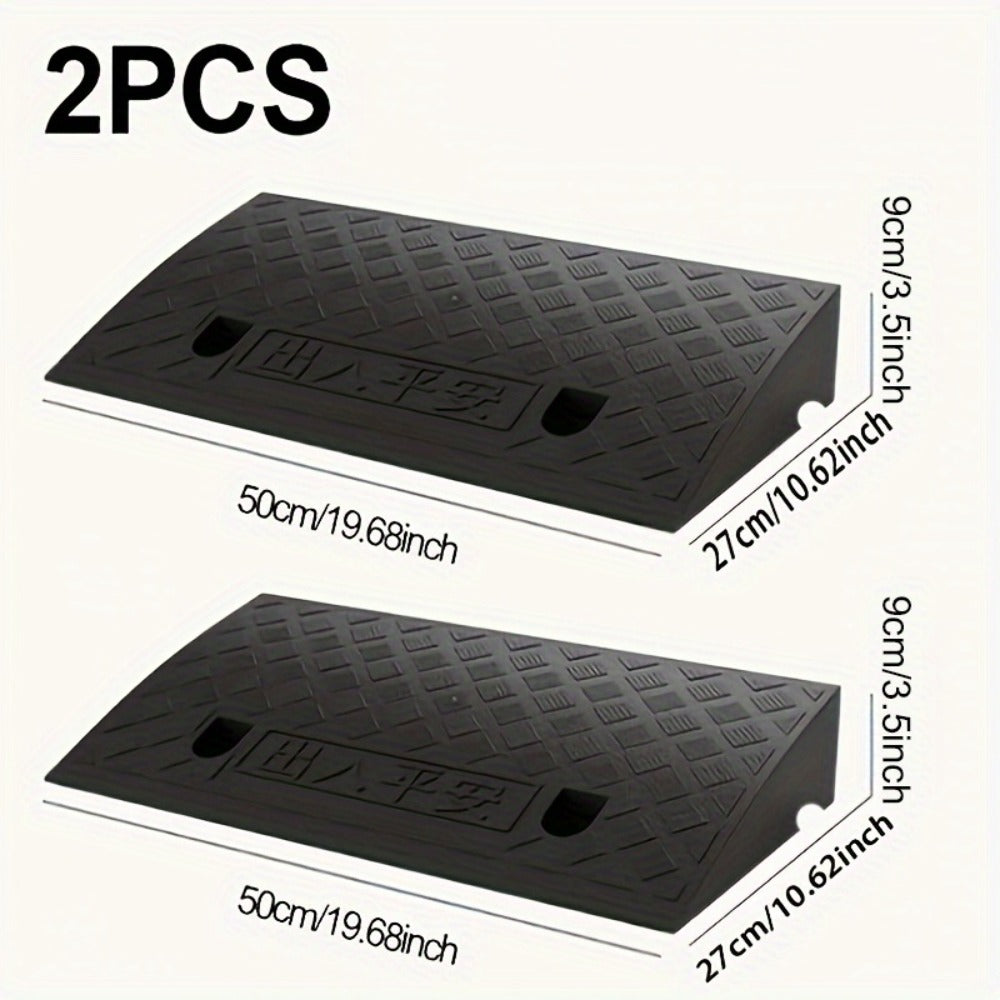 Curb Ramps 2-Pack Portable Heavy Duty Plastic Threshold Ramp Set for Low Clearance Cars Motorcycles Wheelchair – 19.68"L x 10