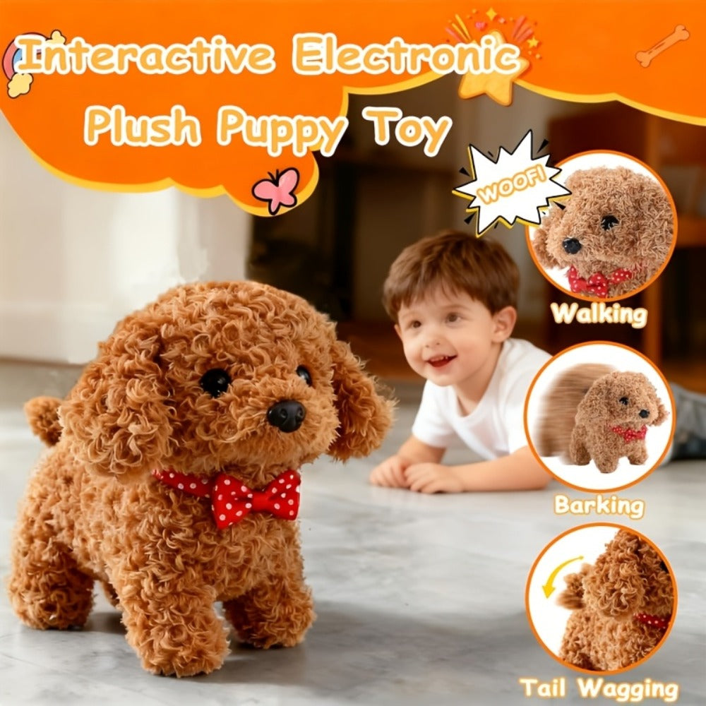 Electronic Plush Puppy Toy in Teddy Brown with Walking, Barking, Hip-Twist and Tail-Wagging Movements — image 6