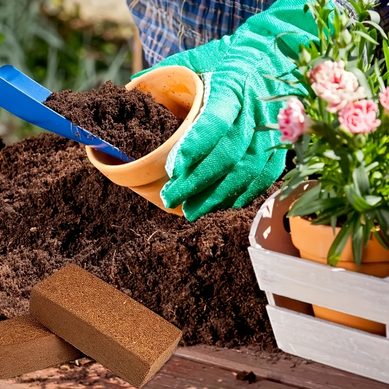 Coco Coir Bricks Natural Coconut Fiber Planting Soil | Compressed Coir Block Expands 6x for Hydroponics Potting Mix Garden Be