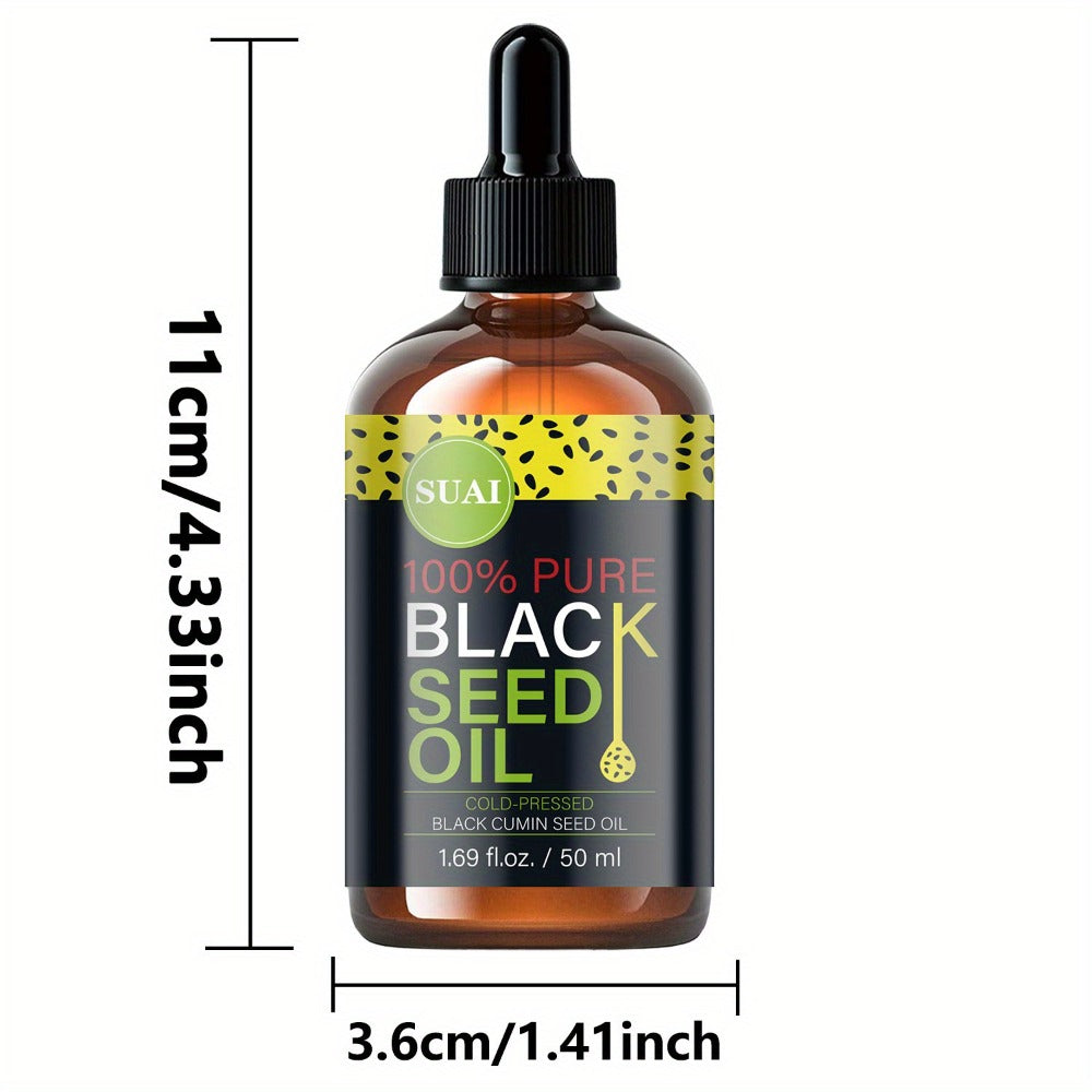 Black Seed Oil 100% Pure Cold Pressed Multi-Use Moisturizing Firming Skincare Oil for Face Body Hair Nails Eyelashes Natural 