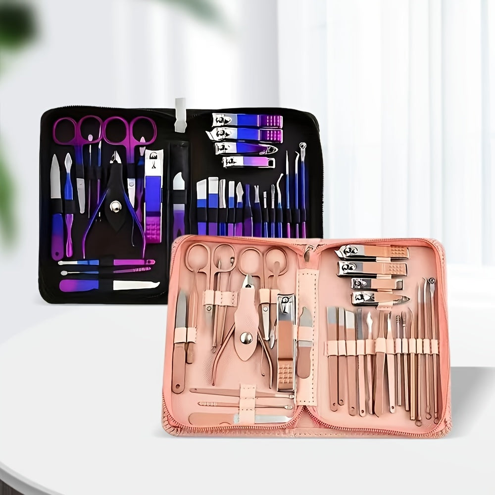 Manicure Set 9 18 30 60pcs Professional Nail Clipper Pedicure Kit Portable Travel Grooming Tools – Cuticle Trimmer Nail File 