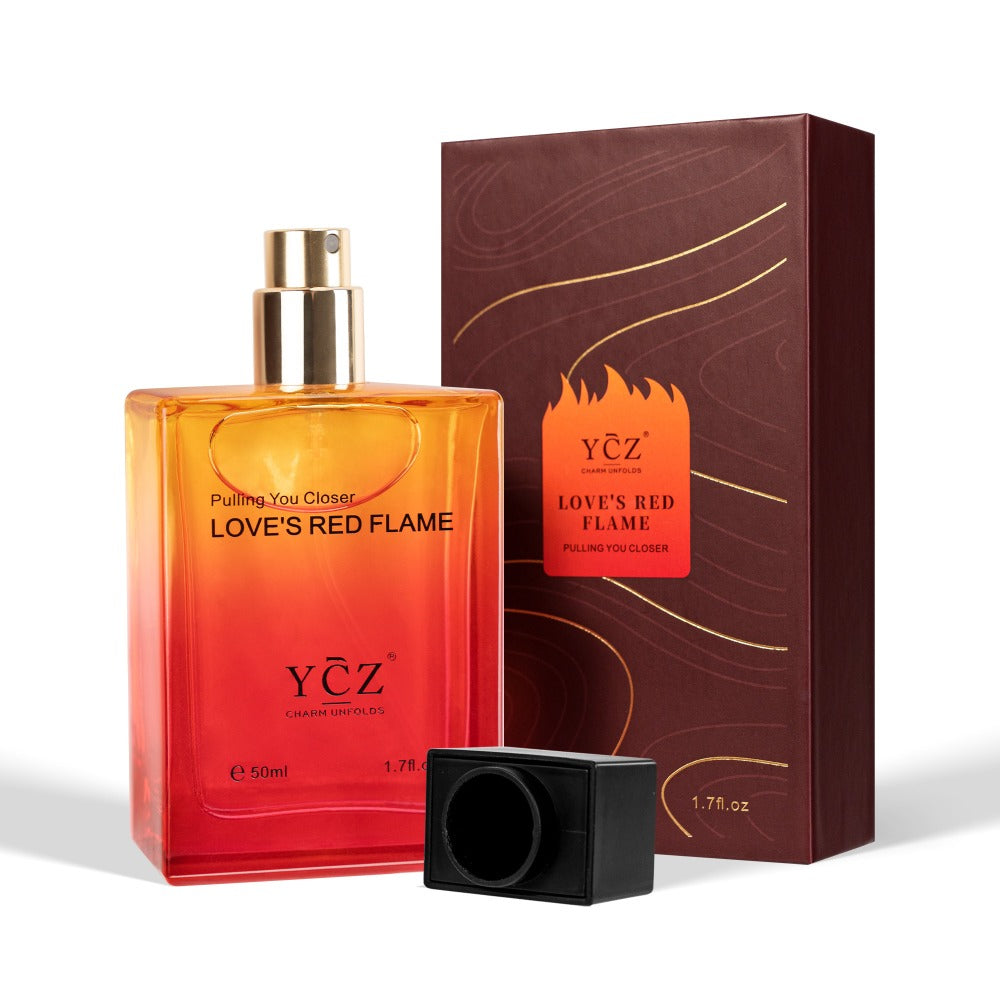 Cologne Eau de Parfum for Men YCZ LOVE'S RED 1.7 fl oz Spray with Red Glass Bottle and Box — image 4