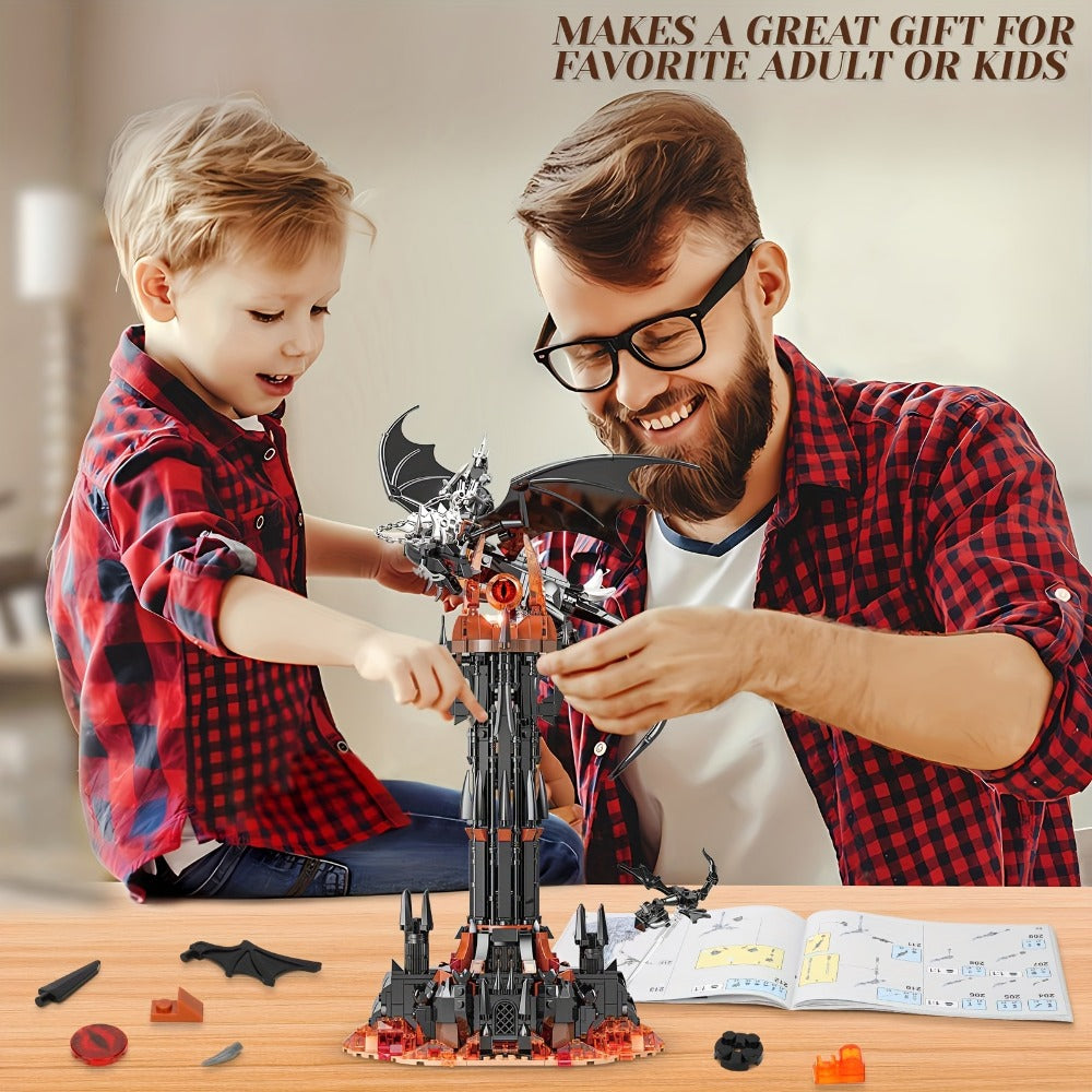 Dragon Castle Building Set Black Dragon Guardian Tower, Dark Fantasy Assembly Model Kit for Adults & Teens — image 7
