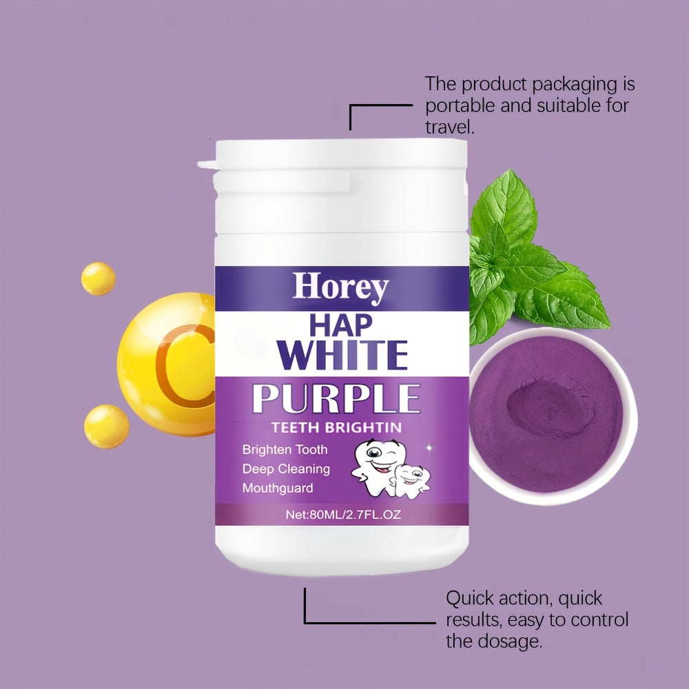 Purple Teeth Whitening Powder for Sensitive Teeth, BPA-Free Alcohol-Free Tooth Polishing Powder Deep Cleans — image 5