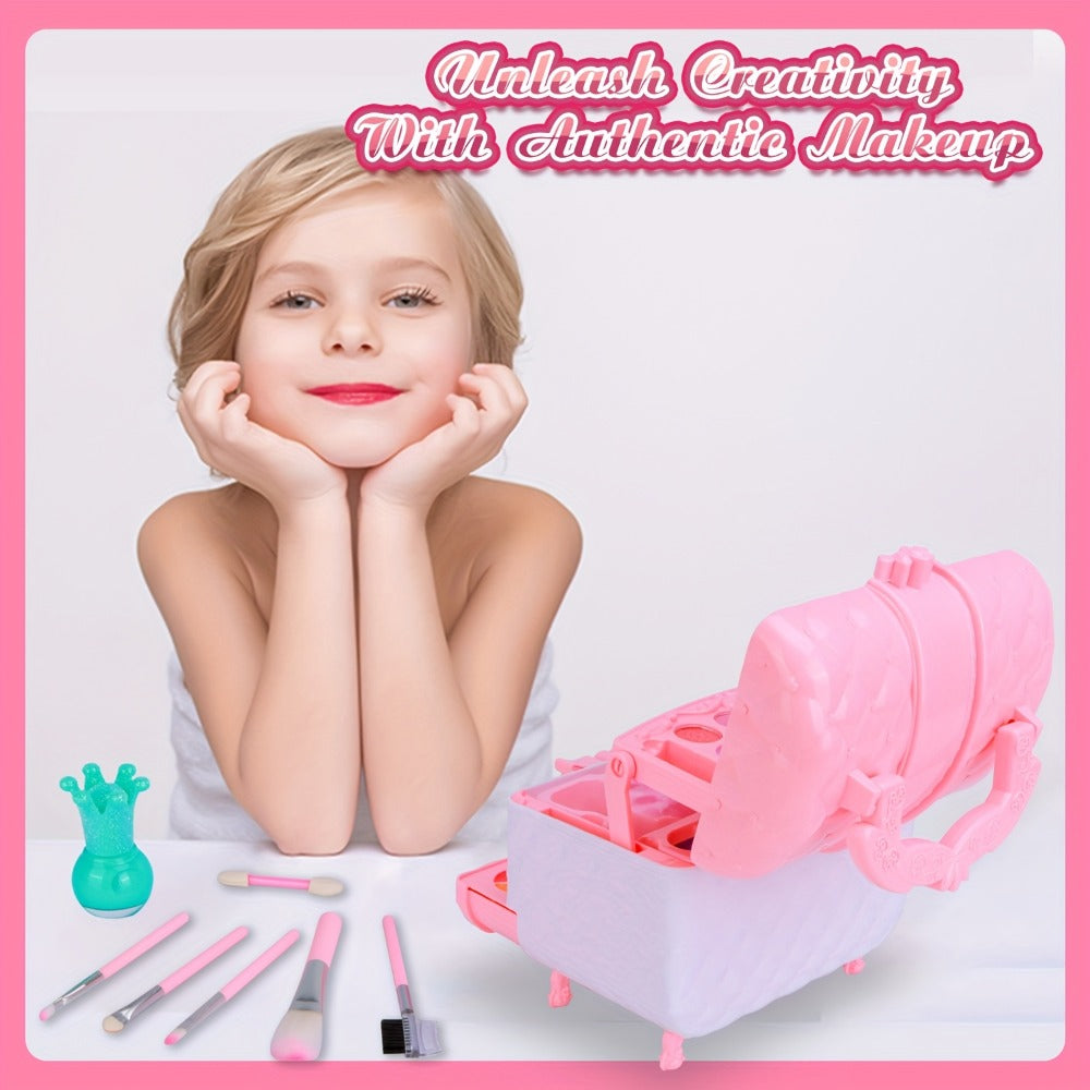 Kids Makeup Kit for Girls Ages 5-12, 48PCS Princess Pretend Play Cosmetics Set, Eyeshadow, Blush — image 7