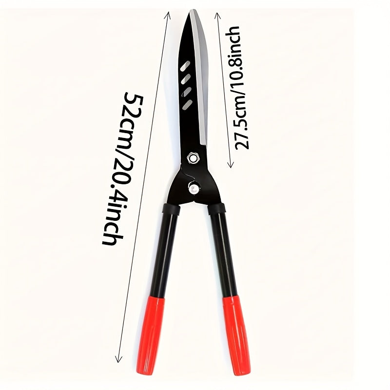 Long-Handle Hedge and Twig Shears, 20.4 Inches Overall with 10.8-Inch Blades and Red Grip Ends — image 1