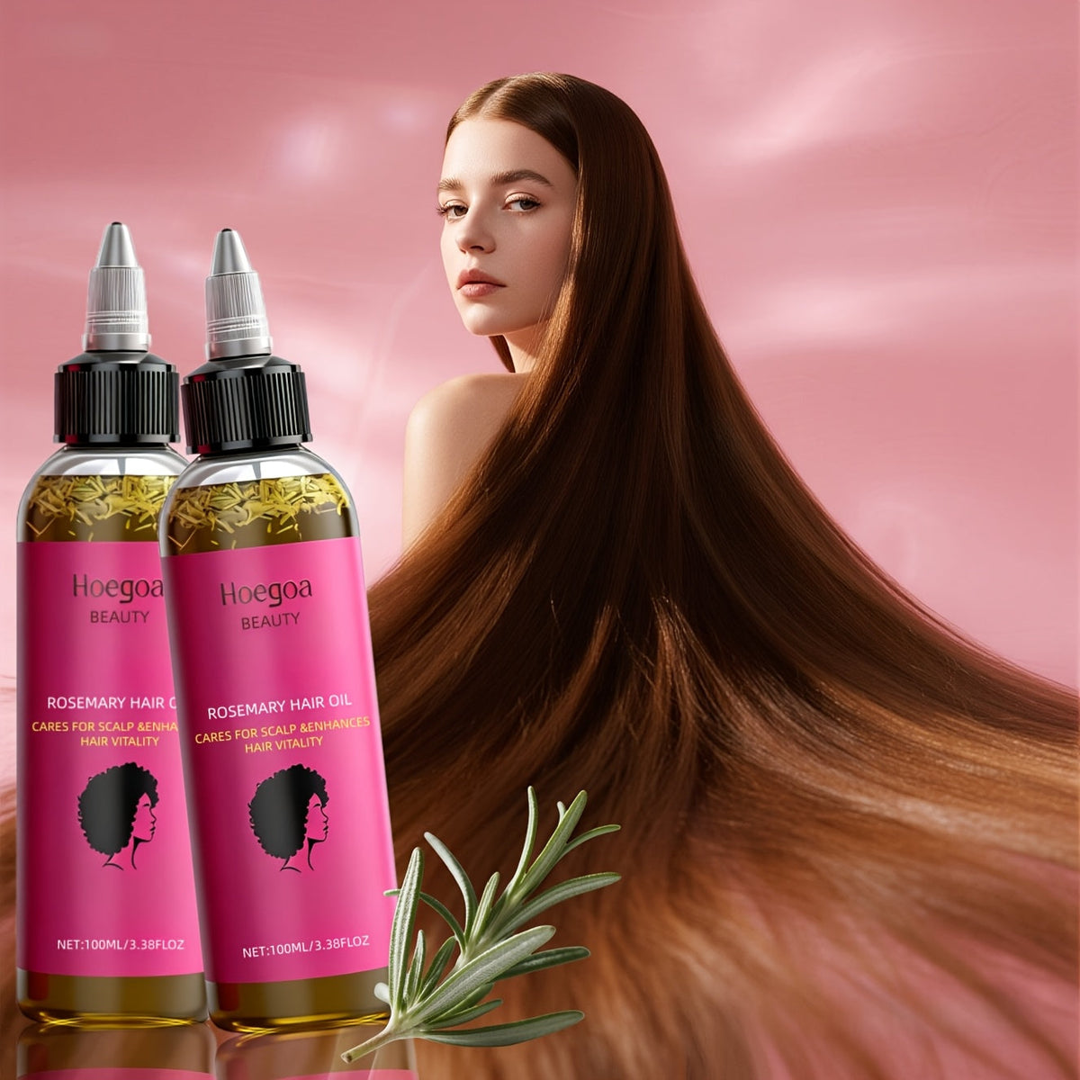 Hair Oil Hoegoa Rosemary Two-Bottle 100ml Gift Set with Pointed Applicators for Hair and Scalp Application — image 16