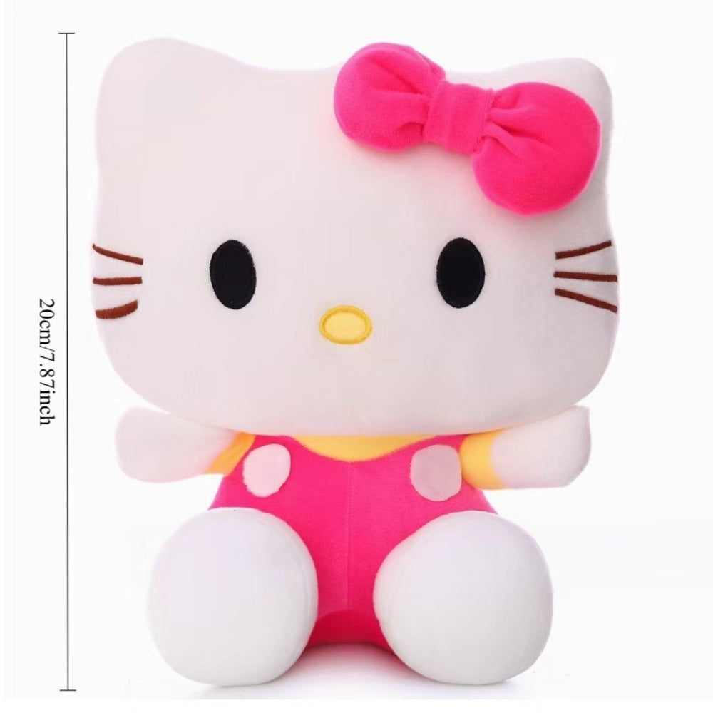 Plush Toy Three-Piece Hello Kitty Character Set with Red, Pink and Blue Bow Styling for Display — image 2