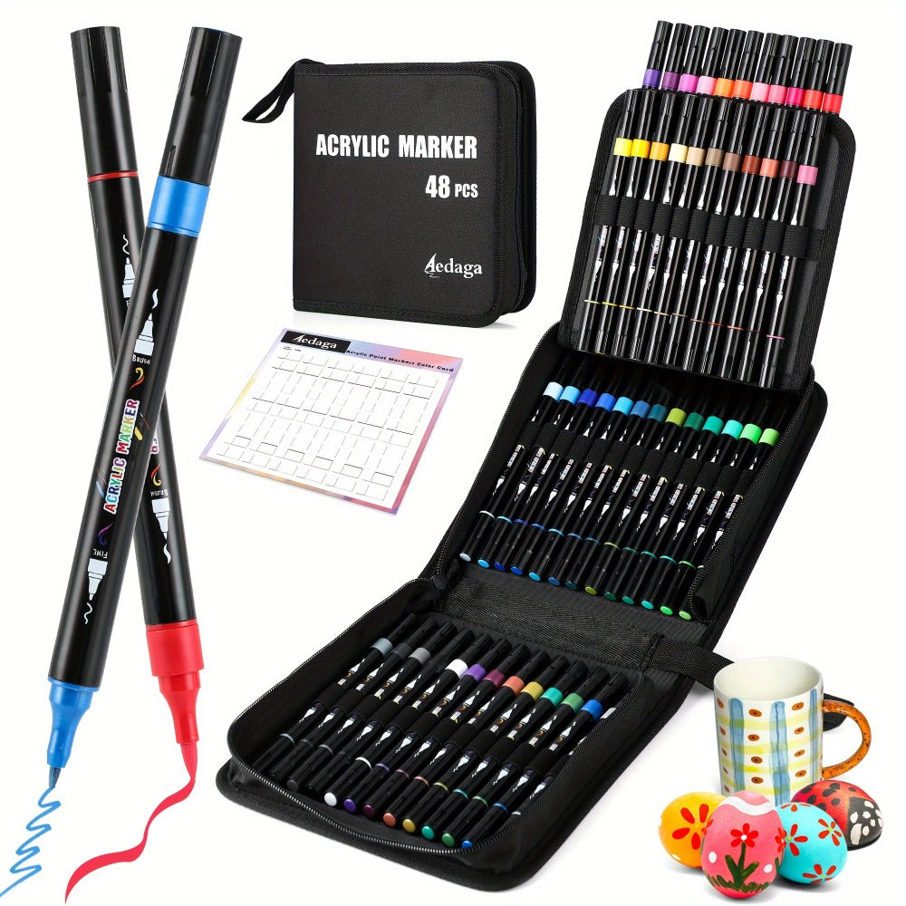 Acrylic Paint Markers Brush & Fine Dual Tip 30 48 60 Colors with the Listed Color, Size or Set Options for Everyday Use — ima
