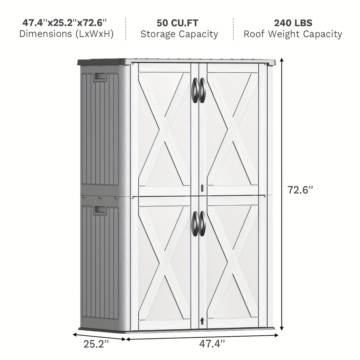 Resin Deck Box Lockable Outdoor Storage, for Garden, Patio and Yard Use, with the Listed Configuration — image 5