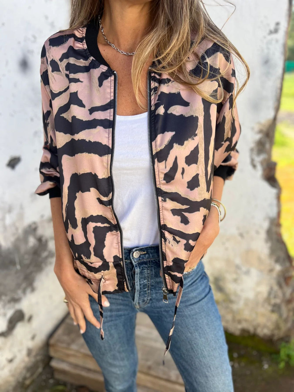 Jacket Zipper Coat Top Women