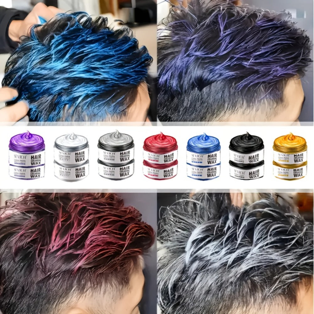 Instant Color Hair Wax 10 Shades – Temporary Hair Dye Wax Strong Hold Styling for Parties, Cosplay, Festivals & Halloween, Ea