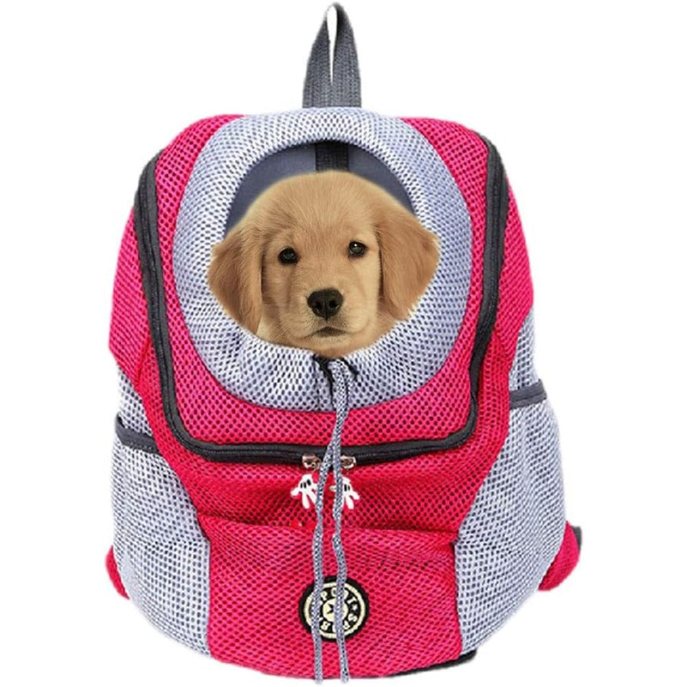 Head-Out Pet Carrier Backpack with Mesh Panels, Side Pockets and RoseRed or Black Medium Options — image 6