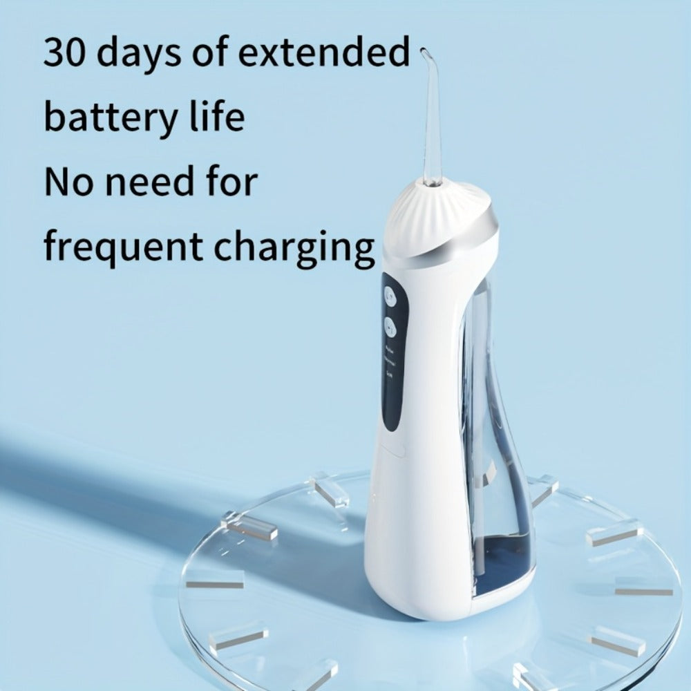 Water Flosser Portable Three-Mode Oral Irrigator with Brush Head Attachment, USB Charging and White, Black or Pink Options — 