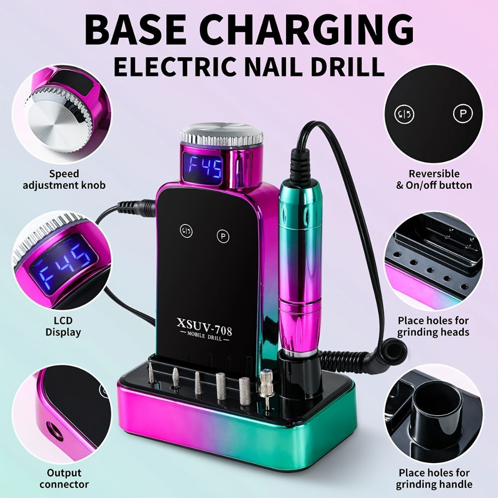 45000RPM Cordless Nail Drill Machine, Rechargeable Professional Electric Efile for Acrylic & Gel Nails — image 2