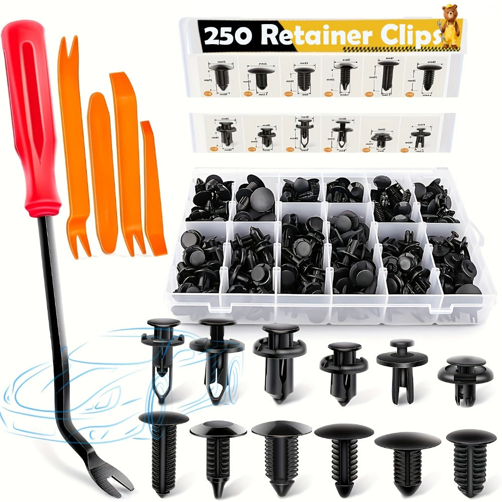 Car Retainer Clips Push Fasteners Kit Bumper Plastic Rivets Assortment for Auto Interior Exterior Trim Panel Body Clips – 113