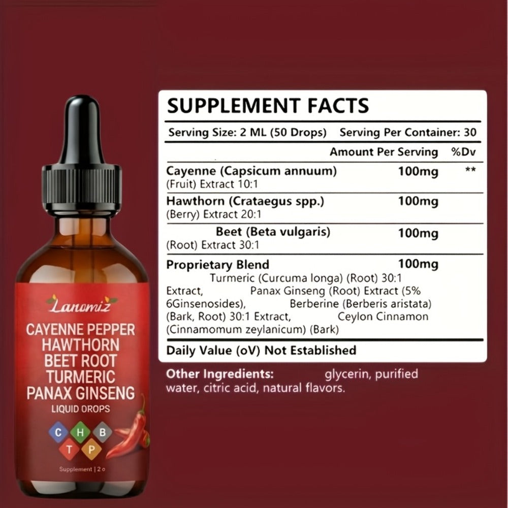 Cayenne Pepper Herbal Liquid Drops in 2-Fl-Oz Bottles with One-, Two- or Three-Bottle Options — image 2