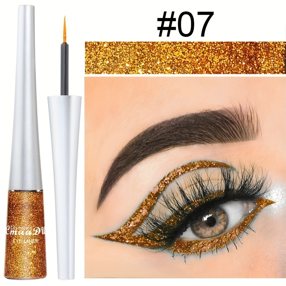 Glitter Liquid Eyeliner Set 16 Colors Waterproof Shimmer Metallic Eye Liner Pen Kit – Long-Lasting Smudge-Proof Sparkle Eye M