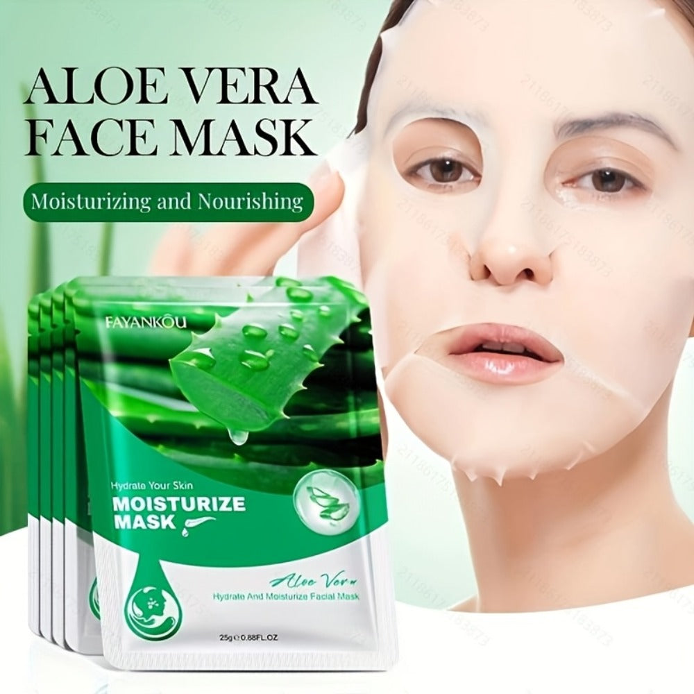 Aloe Vera Sheet Mask 30-Pack with 25g Individual Pouches and Aloe Vera and Glycerin Labels — image 2
