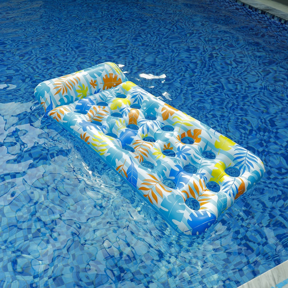 Inflatable Sun Tanning Pool Float Set with 200 x 95cm Mats, Mixed 2-Pack with Cup Holder or Regular 4-Pack — image 4