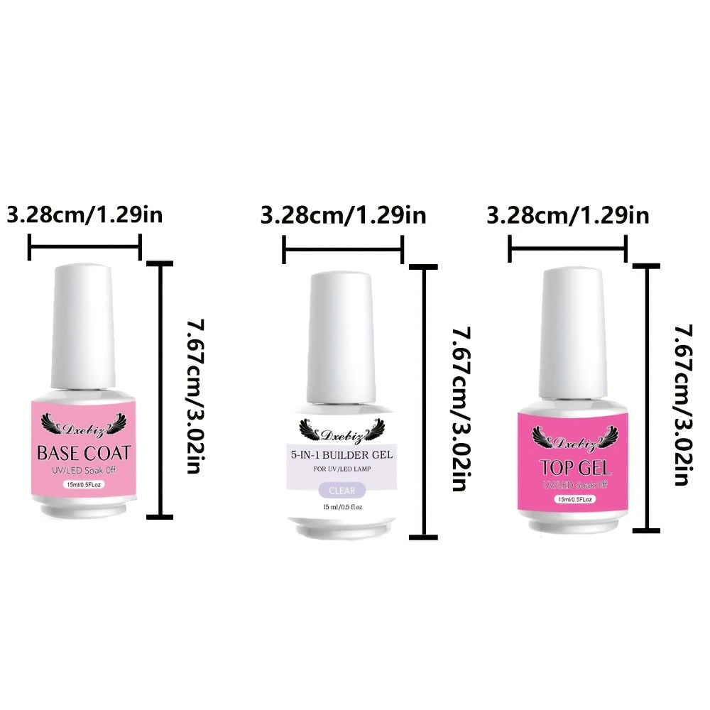 Builder Gel Nail Kit with 5-in-1 Clear Nail Extension Gel Set — image 4