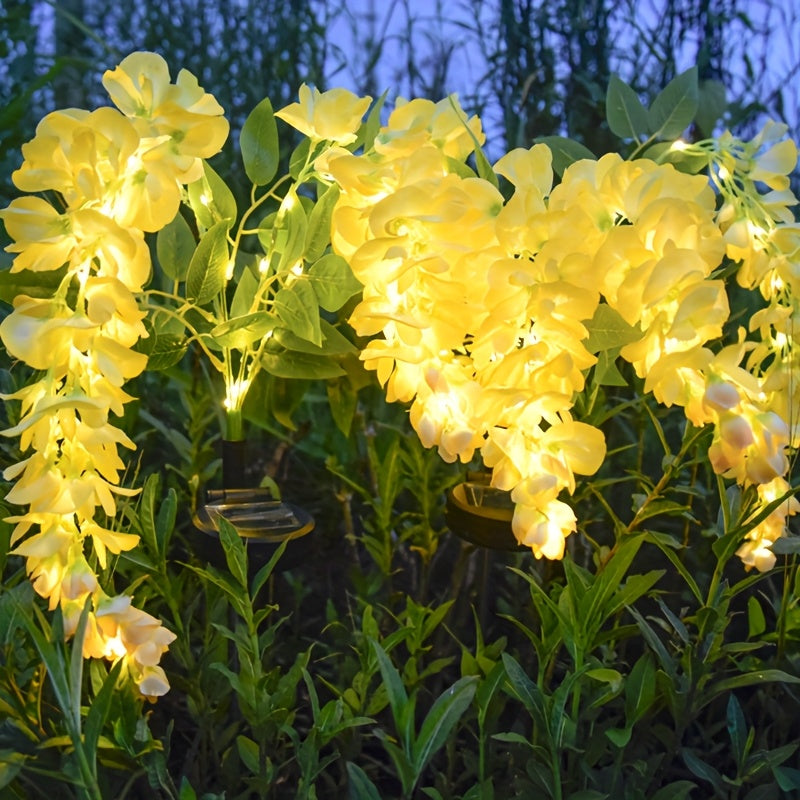 Solar Garden Lights 52-LED Wisteria Flower Stake with Two Modes and Six Color Options for Patio — image 2