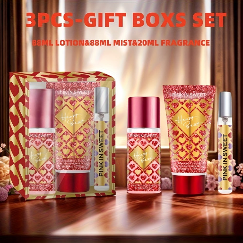 Perfume Gift Set for Women 3-Piece Body Spray Cream Mini EDP Sweet Gourmand Fragrance Date Night Party Birthday Gift — image 