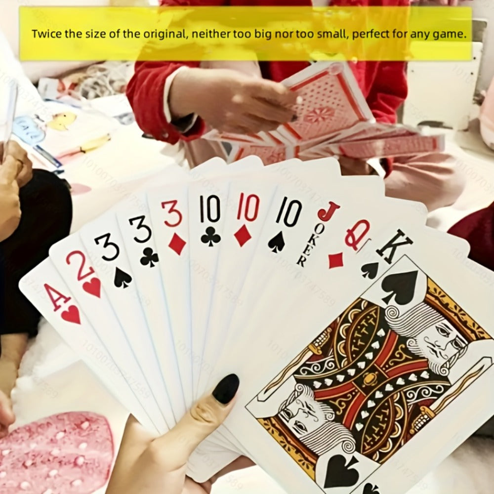 Giant Playing Cards 4x 6x Jumbo Size Poker Cards – Extra Large Card Game Set for Outdoor Party Backyard Fun Family Game Night