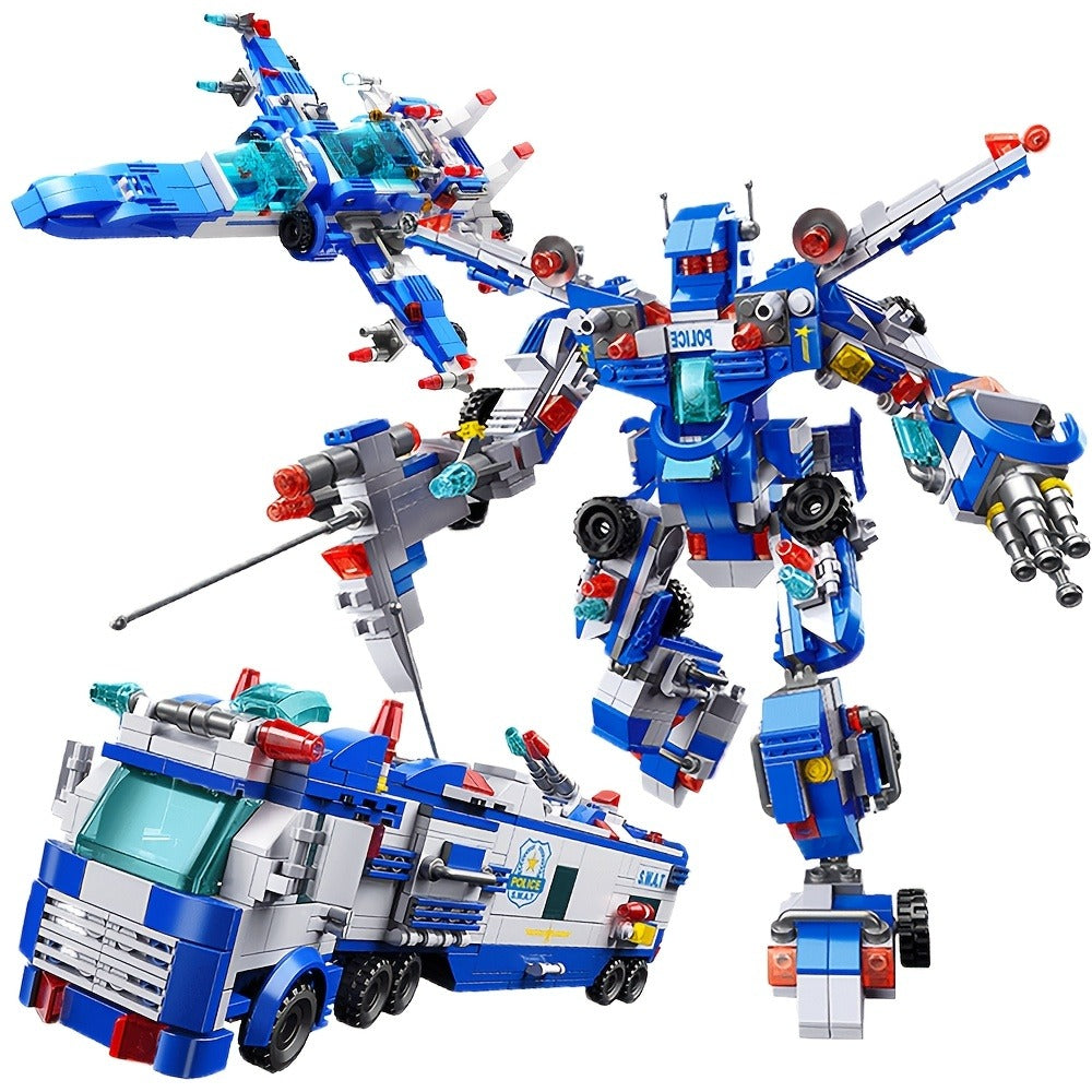 City Police Building Blocks Set 700 Pieces, Patrol Car Truck with Action Figures, Brick Toy for Boys Role Play STEM — image 4