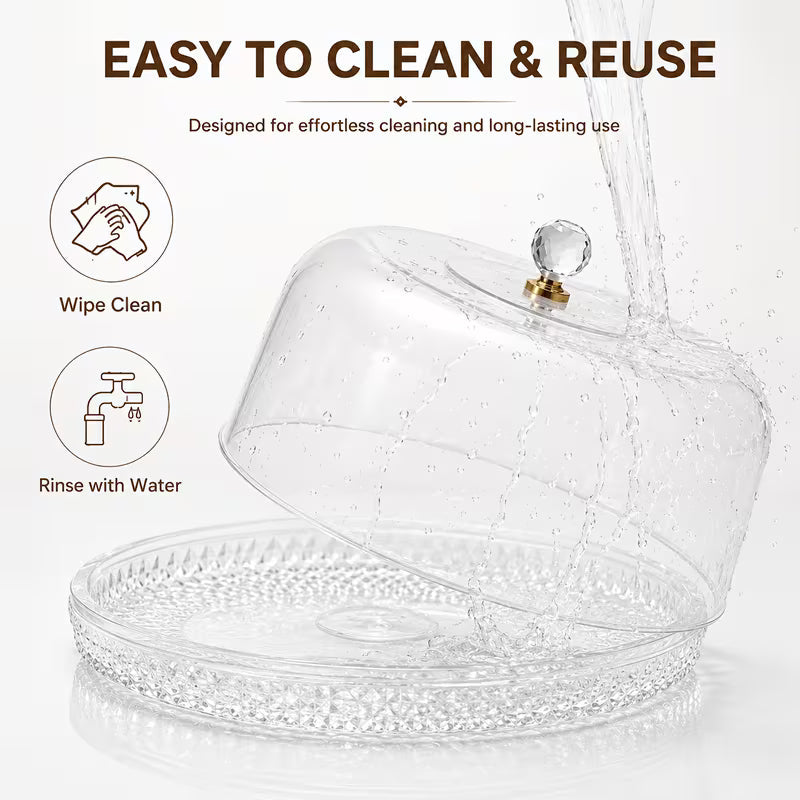 2-in-1 Cake Stand with Acrylic Dome Cover