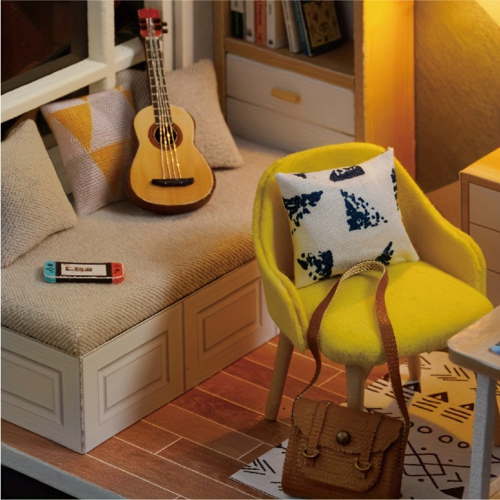 DIY Miniature House Kit Sunshine Study – Handmade Wooden Building Model Mini Collection Scene Home Decoration Shelf Display —