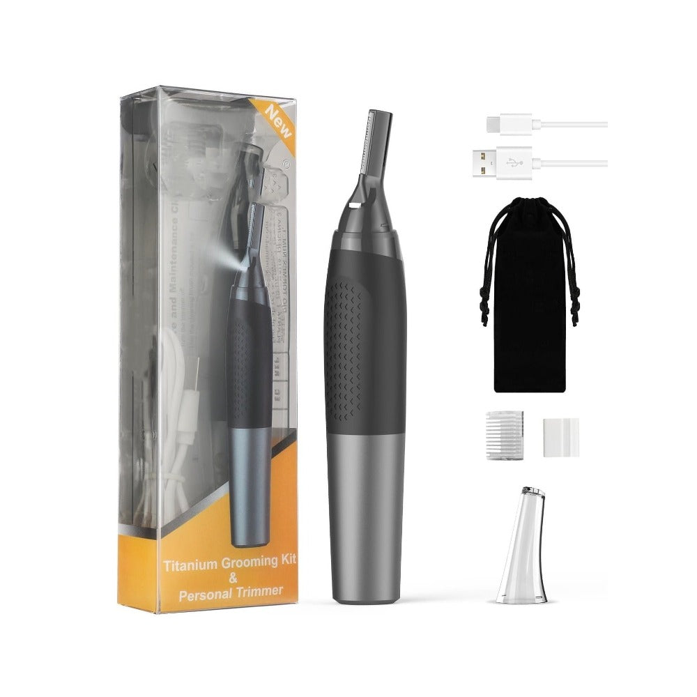 Rechargeable Eyebrow & Nose Ear Hair Trimmer for Men, Electric Detail Trimmer for Neckline Sideburns — image 1