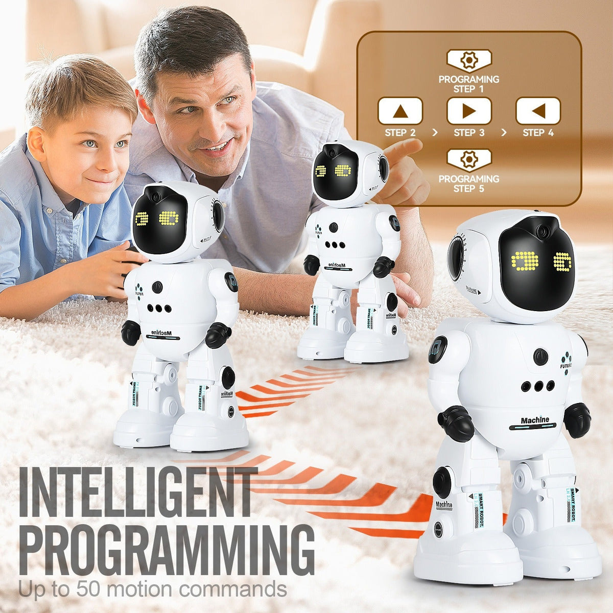 Gesture Control RC Robot Toy for Kids, Voice Recording, Programming, EMO LED Infrared Intelligent Interactive Robot — image 1