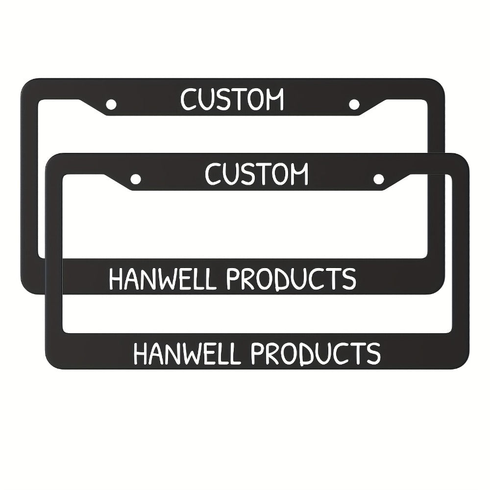 Custom License Plate Frame – 6 Font Styles, Heavy-Duty Weather-Resistant Car Tag Holder, Personalized Front & Rear License Pl