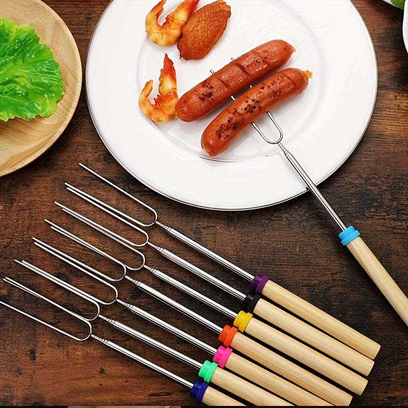 Marshmallow Roasting Sticks 12-Pack Extendable Stainless Steel + Bag, for Grilling, Camping and Outdoor Meals — image 2
