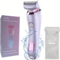 Electric Shaver Bikini Razor with Stainless Steel Blade, Rechargeable Power and Waterproof Wet/Dry Use in Purple — image 11