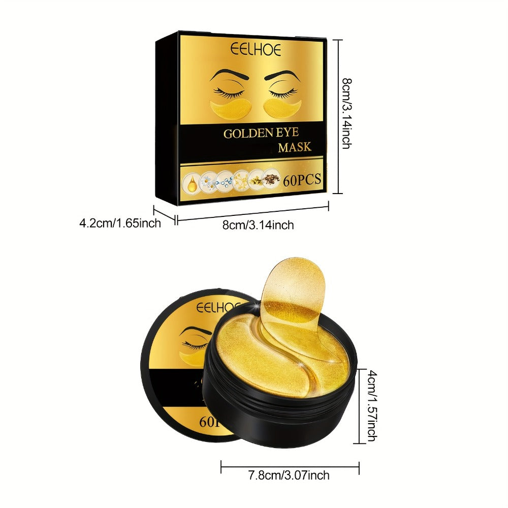Under Eye Patches 120pcs (2 Boxes) with Hyaluronic Acid, Collagen & Glycerin – Gold Eye Mask for Dark Circles, Puffiness & Fi